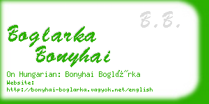 boglarka bonyhai business card